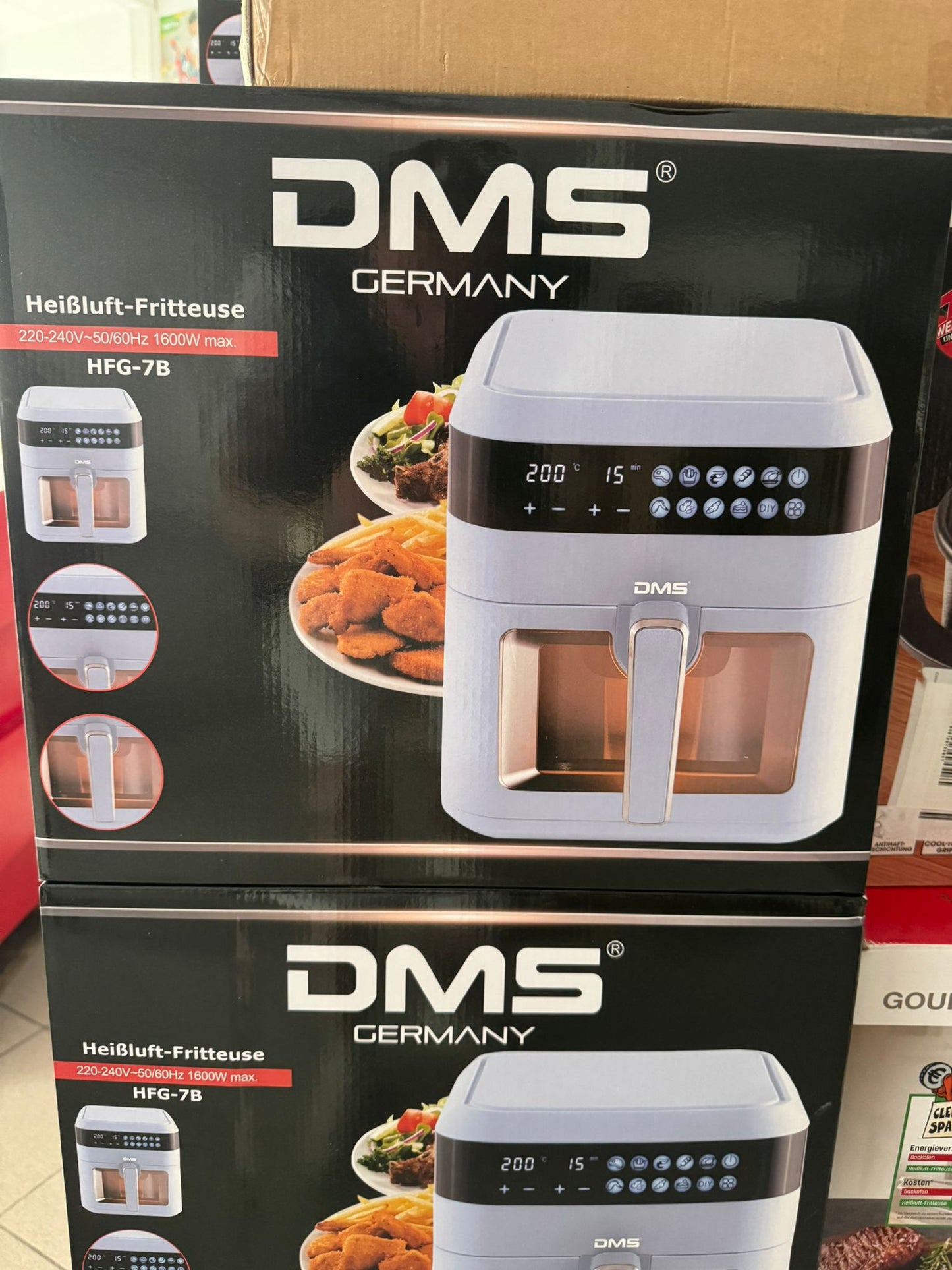 DMS HFG-7B, Heißluft-Fritteuse, Stylische Frittuese, Blau