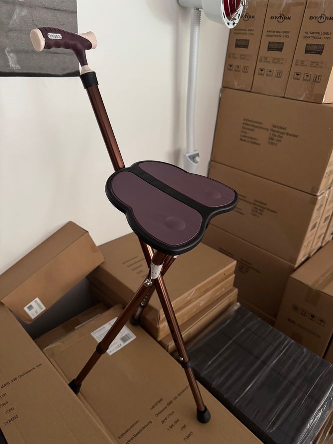 Orbisana Gehstock mit Sitzfläche