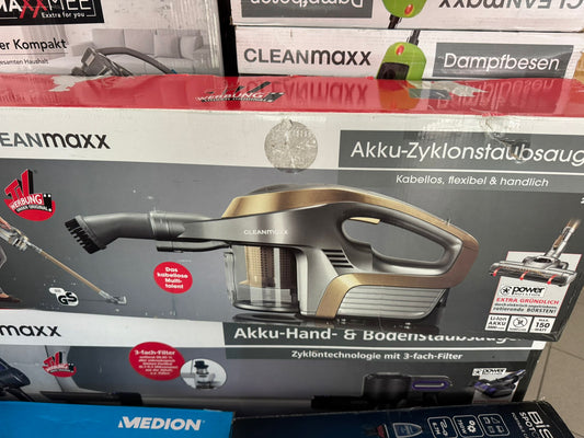 CLEANmaxx Akku-Zyklonstaubsauger, kabellos, aufladbar - 2in1 Hand- & Bodensauger