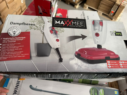 MAXXMEE Dampfbesen Dampfreiniger Dauerdampf weiß/rot